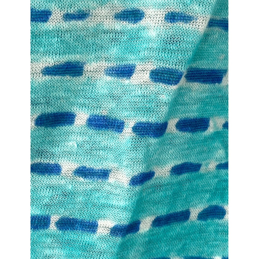 Lauren Ralph Lauren Womens 100% Linen Top 3X Blue Tie Dye Coastal Lightweight - Picture 8 of 8